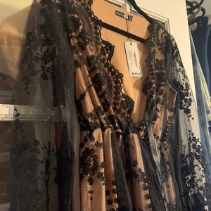 Lace Overlay Mini Dress